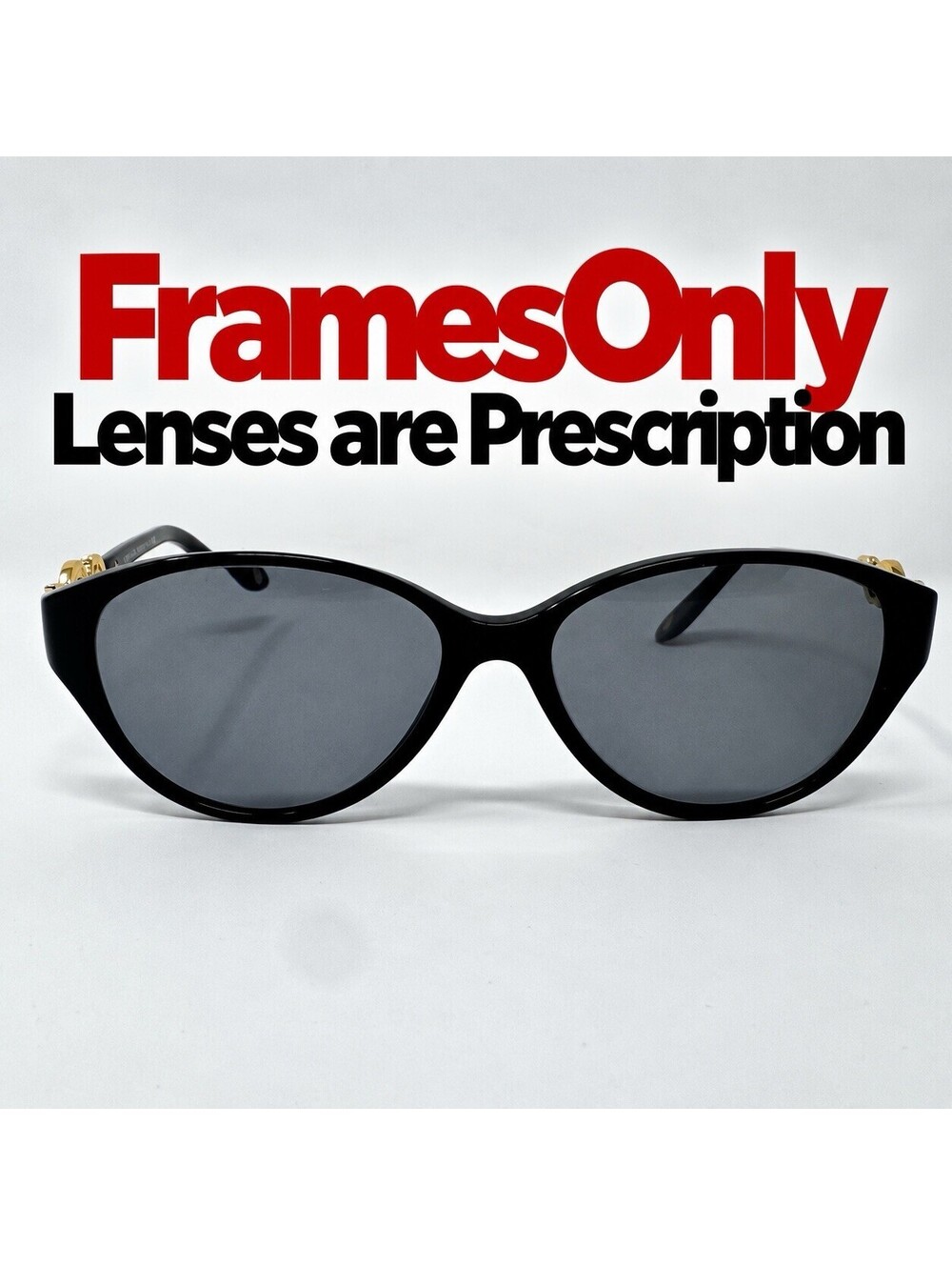 Versace MOD 4245 GB1/11 Black Gold Cat Eye Sunglass Frames Only 53-15-135